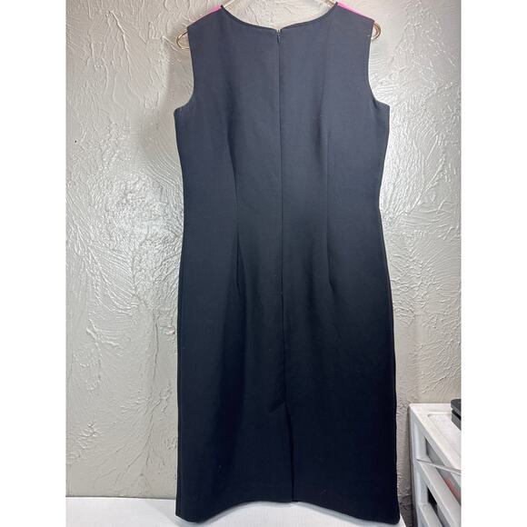 Studio I Womens Colorblock Black Sheath Dress Casual Career Formal Knee Size 10 - Picture 2 of 8